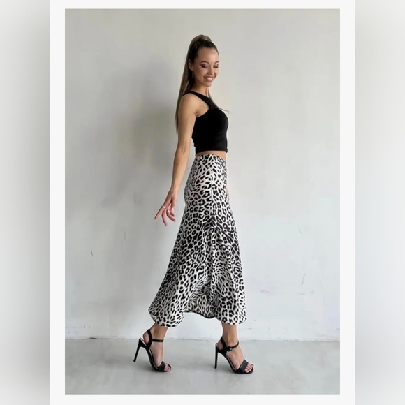 Leopard Print Satin Maxi #985 - Picture 5 of 11